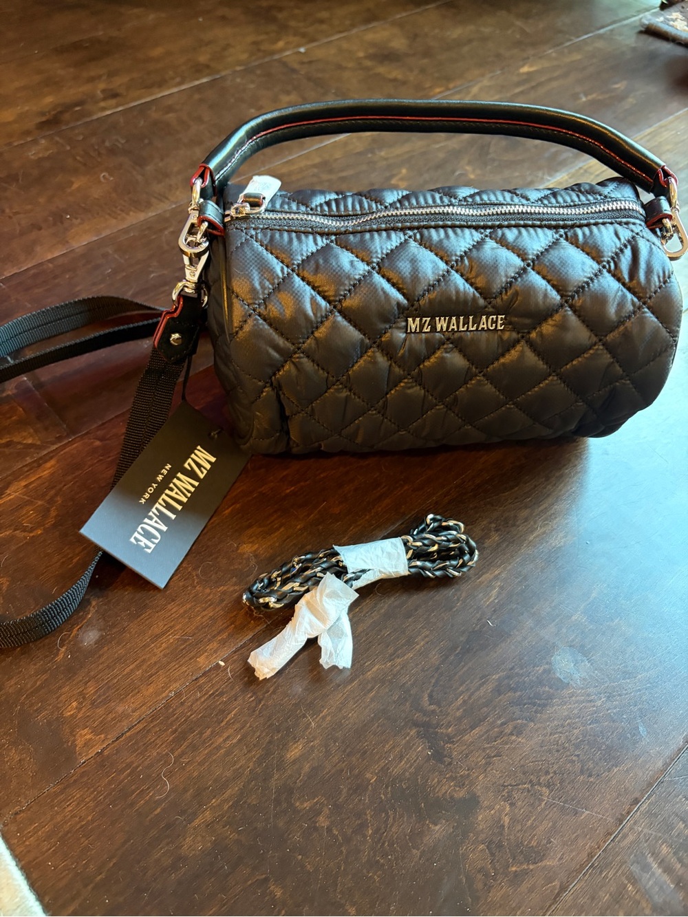NWT MZ Wallace barrel black bag